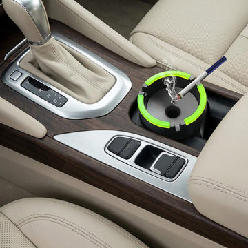 Smokeless Ashtray Portable Car Ashtrays for Cup Holder Smell Proof Multifunctional Ashtray with Lid Smell Proof for Ccar Truck SUV Keep Car Interior Accessories Tidy (Black)