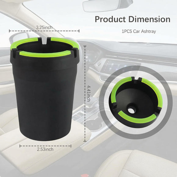 Smokeless Ashtray Portable Car Ashtrays for Cup Holder Smell Proof Multifunctional Ashtray with Lid Smell Proof for Ccar Truck SUV Keep Car Interior Accessories Tidy (Black)
