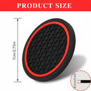 4PCS Car Cup Holder Coasters Dustproof Automotive Interior Accessories Mat 2.75 Inch Non-Slip Insert Water Bottle Holder Pads Universal for Vehicles Trucks RVs and More (Black/Red)-3