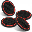 4PCS Car Cup Holder Coasters Dustproof Automotive Interior Accessories Mat 2.75 Inch Non-Slip Insert Water Bottle Holder Pads Universal for Vehicles Trucks RVs and More (Black/Red)-2