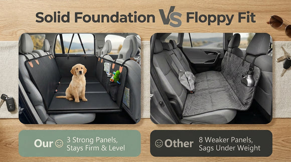 Back Seat Extender for Dogs Waterproof Dog Car Seat Cover for Back Seat with Hard Bottom 2025 Upgraded Material Anti Scratch Safer Easy to Use and Clean Holds 400lbs