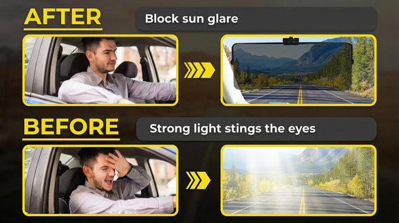 Sun Visor Extender for Car Universal Sun Visor for Car Easy to Install UV400 Anti-Glare Protects from Glare/UV Ray/Stray Light/Snow Blindness for Safe Driving Clip on/Adjustable Angle
