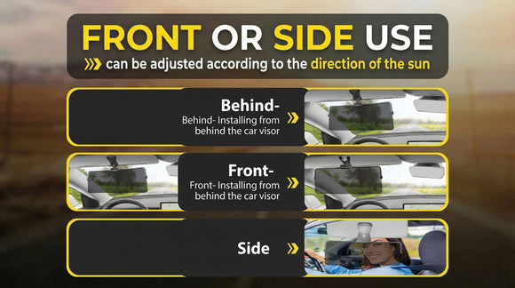 Sun Visor Extender for Car Universal Sun Visor for Car Easy to Install UV400 Anti-Glare Protects from Glare/UV Ray/Stray Light/Snow Blindness for Safe Driving Clip on/Adjustable Angle