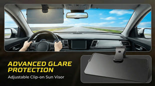 Sun Visor Extender for Car Universal Sun Visor for Car Easy to Install UV400 Anti-Glare Protects from Glare/UV Ray/Stray Light/Snow Blindness for Safe Driving Clip on/Adjustable Angle