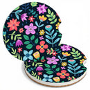 Cute Flowers Ceramic Cup Holders - Pack of 2 Keep Cup Holders Clean and Dry Drink Cup Car Holder Coasters with A Finger Notch-5