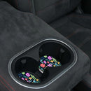 Cute Flowers Ceramic Cup Holders - Pack of 2 Keep Cup Holders Clean and Dry Drink Cup Car Holder Coasters with A Finger Notch-2