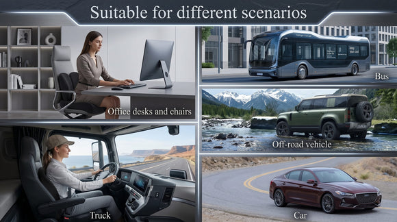 Seat Cushion for Truck Driver Memory Foam Truck Seat Cushion with Adjustable Strap Ergonomic Back Support & Sciatica Relief for Long Drives Semi Truck Accessories Dark Gray