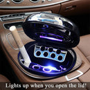 Car Ashtray with Lid Rechargeable Stainless Auto Ashtray with LED Light Indicator Portable Smell-Proof Ashtray Cup with Lid & Detachable Cigarette Lighter Car Accessories (Silver)-6