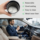 Car Ashtray with Lid Rechargeable Stainless Auto Ashtray with LED Light Indicator Portable Smell-Proof Ashtray Cup with Lid & Detachable Cigarette Lighter Car Accessories (Silver)-2