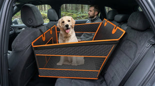 Dog Car Seat for Large Dogs Back Seat Extender for Dogs Foldable Pet Car Seat with Waterproof Oxford Fabric and Non-Slip Bottom All-Around Protection and Strong Support