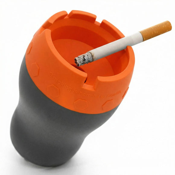 Car Silicone Ashtray Auto Ash Tray Smokeless Drop-Proof & Unbreakable Anti-Ash Splash Vehicle Cigarette Ashtray for Home Outside Office Car Accessories(Orange)