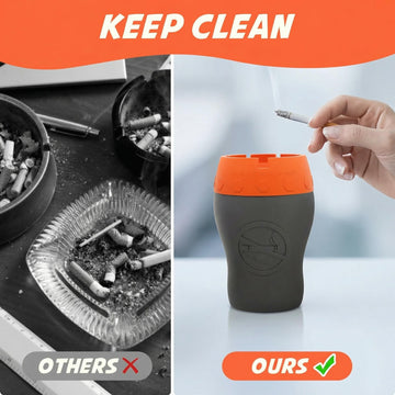 Car Silicone Ashtray Auto Ash Tray Smokeless Drop-Proof & Unbreakable Anti-Ash Splash Vehicle Cigarette Ashtray for Home Outside Office Car Accessories(Orange) - 0