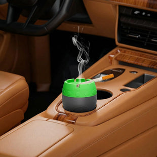 Car Silicone Ashtray Auto Ash Tray Smokeless Drop-Proof & Unbreakable Anti-Ash Splash Vehicle Cigarette Ashtray for Home Outside Office Car Accessories (Green)