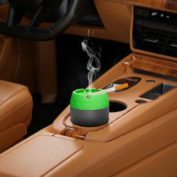 Car Silicone Ashtray Auto Ash Tray Smokeless Drop-Proof & Unbreakable Anti-Ash Splash Vehicle Cigarette Ashtray for Home Outside Office Car Accessories (Green)