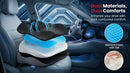 Gel Wedge Car Seat Cushion for Driving Relieves Tailbone Pain Composite Gel Memory Foam for Cool & Support Comfort Ergonomic Car Seat Pillow Elevated Back for Wider Vision Anti-Slip Design-4