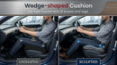 Gel Wedge Car Seat Cushion for Driving Relieves Tailbone Pain Composite Gel Memory Foam for Cool & Support Comfort Ergonomic Car Seat Pillow Elevated Back for Wider Vision Anti-Slip Design-2