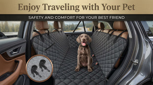 Waterproof Dog Car Seat Cover for Back Seat - Durable Scratch Proof Pet Hammock with Nonslip Design & Storage Pockets Fits Cars SUVs Trucks- S Black