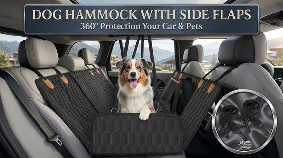 Dog Back Seat Cover Waterproof Scratch Proof Nonslip Dog Hammock for Car Car Seat Cover for Back Seat with Sanitary Pad Mesh & Pocket for Cars SUVs and Trucks - S Black/Orange
