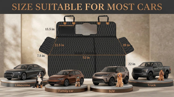 Dog Back Seat Cover Waterproof Scratch Proof Nonslip Dog Hammock for Car Car Seat Cover for Back Seat with Sanitary Pad Mesh & Pocket for Cars SUVs and Trucks - S Black/Orange