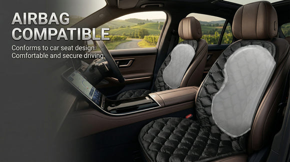 Driver Or Passenger Car Seat Cushion for Full Back and Seat-Black