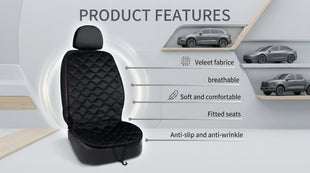 Driver Or Passenger Car Seat Cushion for Full Back and Seat-Black