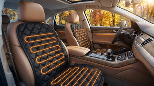 Driver and Passenger Car Seat Cushion for Full Back and Seat-Black