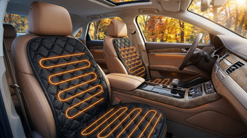 Driver and Passenger Car Seat Cushion for Full Back and Seat-Black