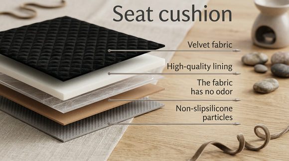 Driver and Passenger Car Seat Cushion for Full Back and Seat-Black