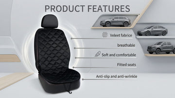 Driver and Passenger Car Seat Cushion for Full Back and Seat-Black - 0