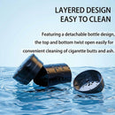 Ashtray with Lid Smell Proof Smokeless Ashtray for Cup Holder Cigar Ash Tray Detachable Stainless Steel Car Ash Tray with LED Auto Light for Most Car Office Home (Black)-3