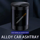 Ashtray with Lid Smell Proof Smokeless Ashtray for Cup Holder Cigar Ash Tray Detachable Stainless Steel Car Ash Tray with LED Auto Light for Most Car Office Home (Black)-2