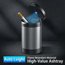 Car Ashtray Ash Tray with Lid Smell Proof Detachable Stainless Steel Cup Holder Ashtray with LED Auto Light for Most Car Office Home (Grey)-4