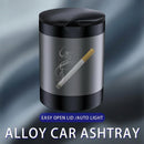Ashtray with Lid Smokeless Ashtray for Cup Holder Smell Proof Detachable Stainless Steel Car Ash Tray with LED Auto Light for Most Car Office Home (Grey)-8