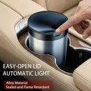 Ashtray with Lid Smokeless Ashtray for Cup Holder Smell Proof Detachable Stainless Steel Car Ash Tray with LED Auto Light for Most Car Office Home (Grey)-4