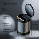 Ashtray with Lid Smokeless Ashtray for Cup Holder Smell Proof Detachable Stainless Steel Car Ash Tray with LED Auto Light for Most Car Office Home (Grey)-3