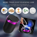 Car Ashtray with Lid Detachable Stainless Steel Ash Tray with LED Blue Light Portable Mini Vehicle Cup Holder Trash Can Smell Proof Ashtray Cup Universal Car Accessories (Purple)-4
