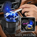Car Ashtray with Lid Detachable Stainless Steel Ash Tray with LED Blue Light Portable Mini Vehicle Cup Holder Trash Can Smell Proof Ashtray Cup Universal Car Accessories (Purple)-3