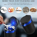 Car Ashtray with Lid Detachable Stainless Steel Ash Tray with LED Blue Light Portable Mini Vehicle Cup Holder Trash Can Smell Proof Ashtray Cup Universal Car Accessories (Blue)-6