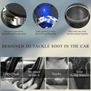Car Ashtray with Lid Detachable Stainless Steel Ash Tray with LED Blue Light Portable Mini Vehicle Cup Holder Trash Can Smell Proof Ashtray Cup Universal Car Accessories (Blue)-3