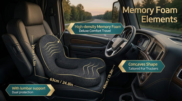 Trucker seat Cushions for Long Sitting semi Truck seat Cushion with Lumbar Support Truck seat Cushion for Back Pain and Supporting The HIPS Trucker Essentials