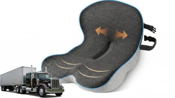 Trucker seat Cushions for Long Sitting semi Truck seat Cushion with Lumbar Support Truck seat Cushion for Back Pain and Supporting The HIPS Trucker Essentials (YTZD0001 Average Size)