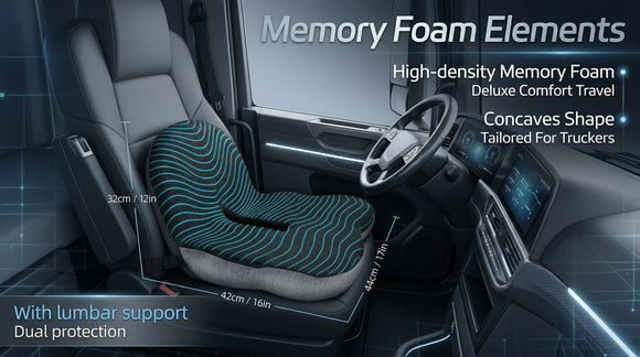 Trucker seat Cushions for Long Sitting semi Truck seat Cushion with Lumbar Support Truck seat Cushion for Back Pain and Supporting The HIPS Trucker Essentials (YTZD0001 Average Size)