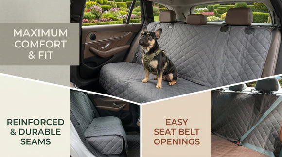Car Seat Cover for Dogs Non-Slip Rear Waterproof Car Bench Seat Cover for Back Seat Dog Car Seat Cover for Trucks SUVs Most Cars (Bench)