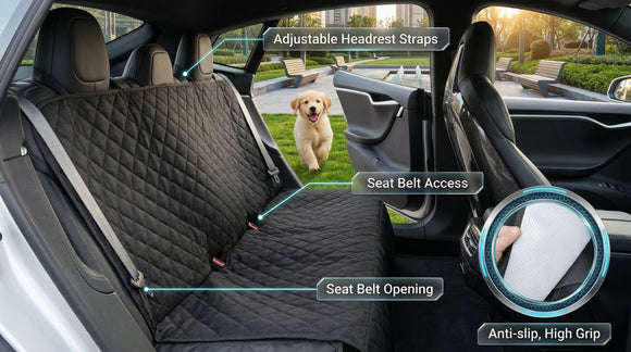 Car Seat Cover for Dogs Non-Slip Rear Waterproof Car Bench Seat Cover for Back Seat Dog Car Seat Cover for Trucks SUVs Most Cars (Bench)