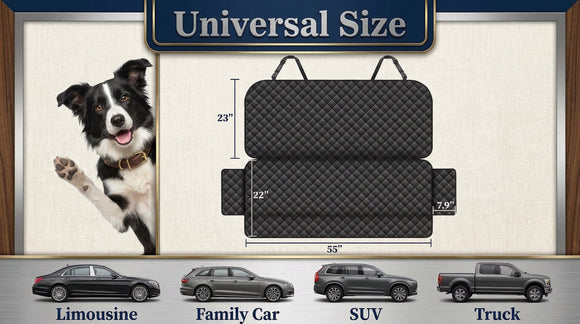 Car Seat Cover for Dogs Non-Slip Rear Waterproof Car Bench Seat Cover for Back Seat Dog Car Seat Cover for Trucks SUVs Most Cars (Bench)