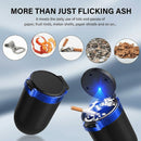 Car Ashtray with Lid Detachable Stainless Smokeless Auto Ashtray with LED Blue Light Portable Mini Trash Can for Cup Holder Universal Vehicle Interior Accessories (Blue)-4