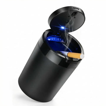 Car Ashtray with Lid and Light Smell Proof for Cup Holder Easy Clean Up Detachable Auto LED Ashtray