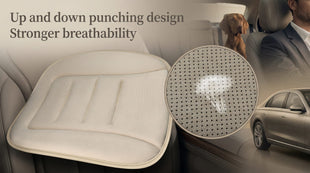 Car Seat Cushion Memory Foam Car Seat Cushion Anti Slip Rubber Bottom Car Seat Cushions for Driving Suitable for Car and Office Chairs (Cream)