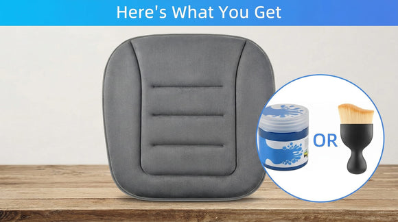 Car Seat Cushion Memory Foam Car Seat Cushion Anti Slip Rubber Bottom Car Seat Cushions for Driving Suitable for Car and Office Chairs (Grey)