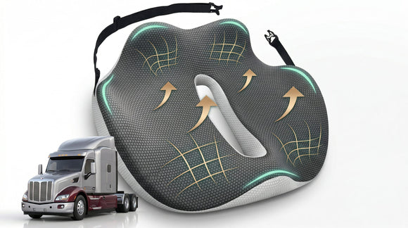 X-Large Seat Cushion for Truck Driver Upgraded Cushion for Back Support and Pain Relief Memory Foam with Non-Slip Washable Cover Relieves Long-Term Truck Sitting and Pain